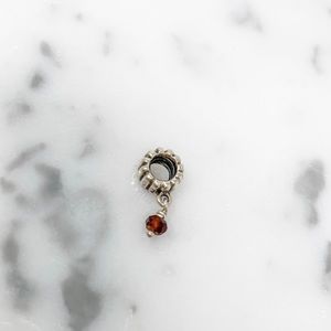 Pandora sterling silver garnet charm